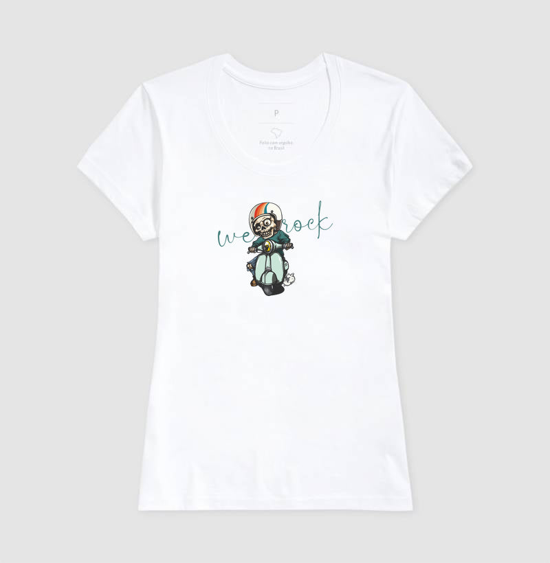 camiseta werock vespa skull feminina