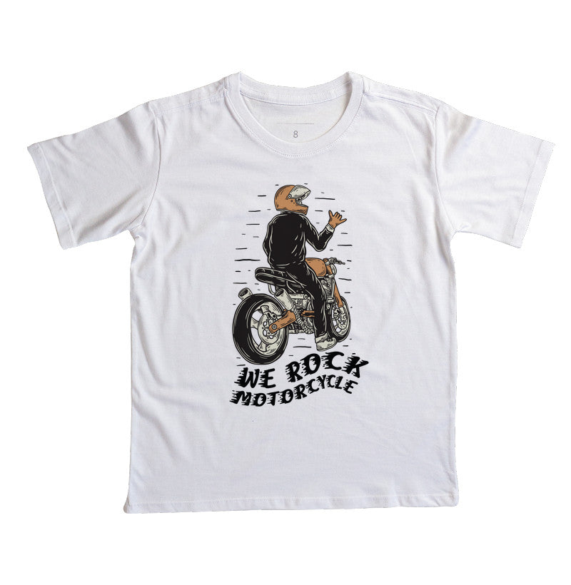 camiseta infantil werock motorcycle hang loose