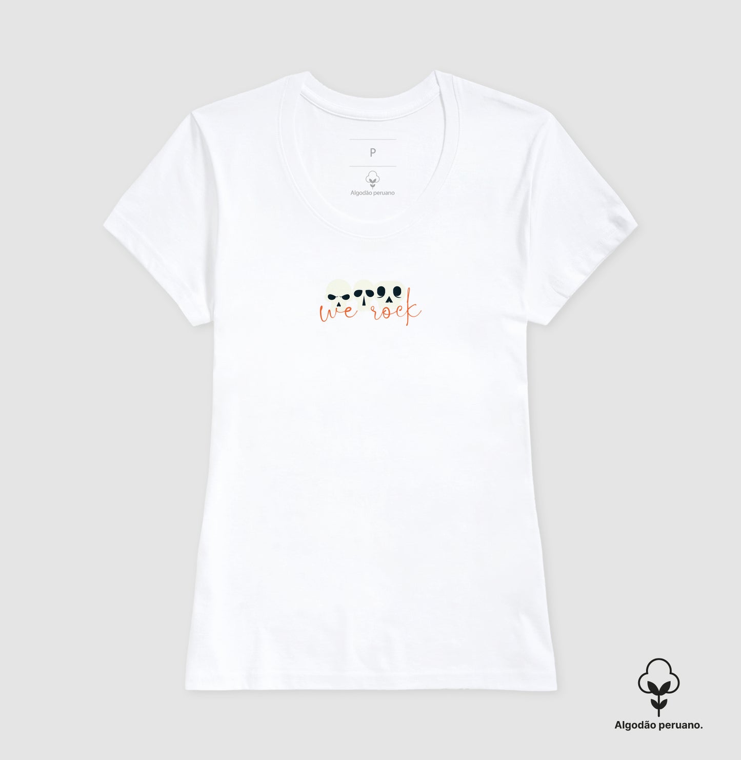 camiseta algodão peruano werock Hskulls feminina