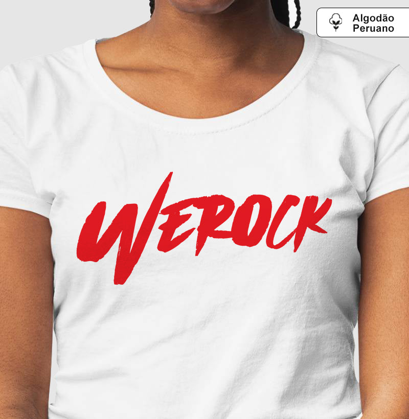 camiseta algodão peruano werock logow feminina