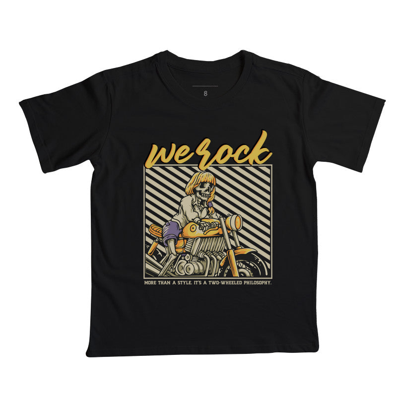 camiseta infantil werock girl motorcycle