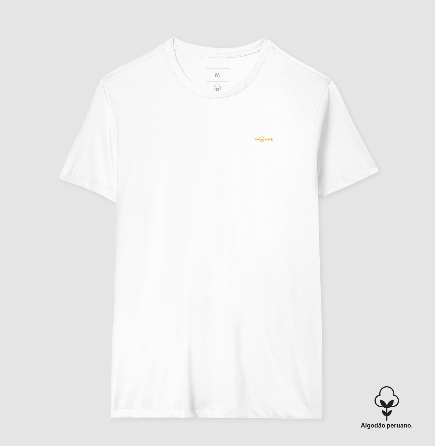 camiseta algodão peruano basic werock logo gold masculina