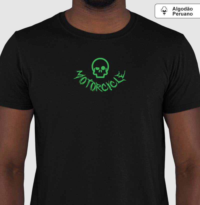 camiseta algodão peruano werock motorcycle logo masculina
