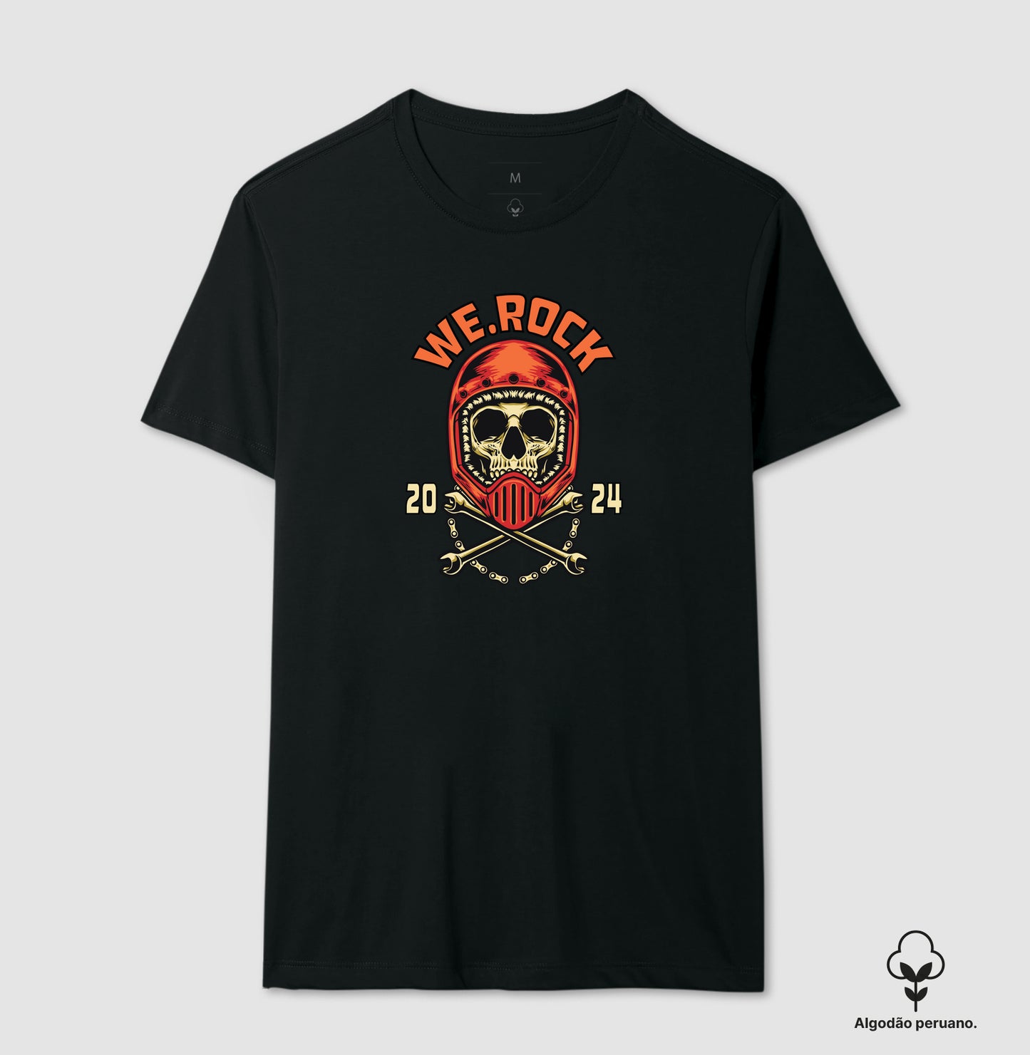 camiseta algodão peruano werock motorcycle tool masculina
