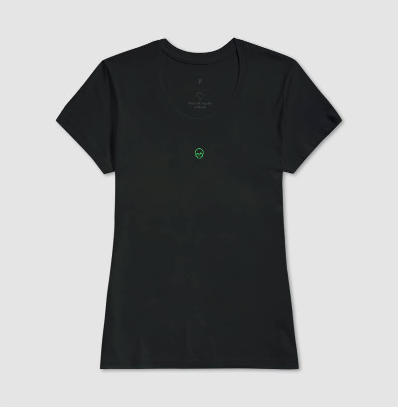 camiseta werock skull logo green feminina