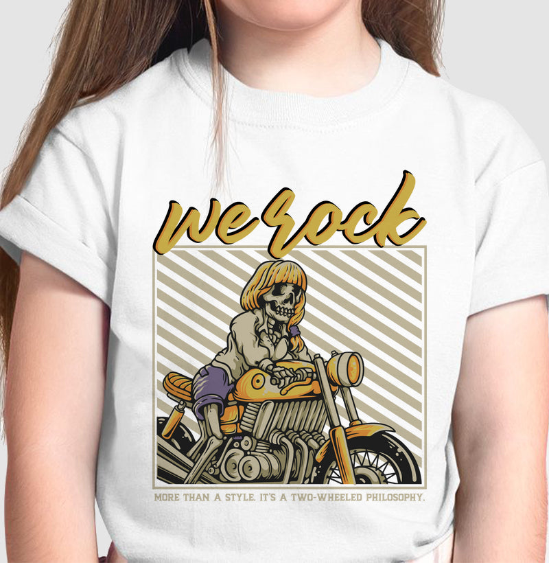 camiseta infantil werock girl motorcycle