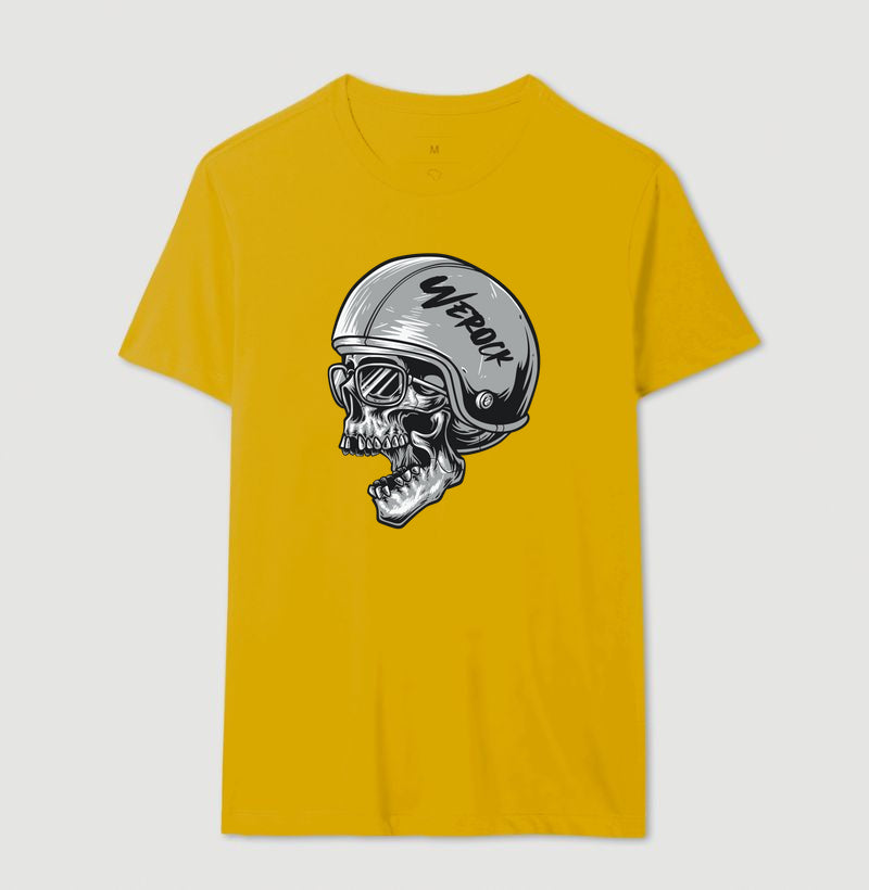 camiseta werock motorcycle helmet skull masculina