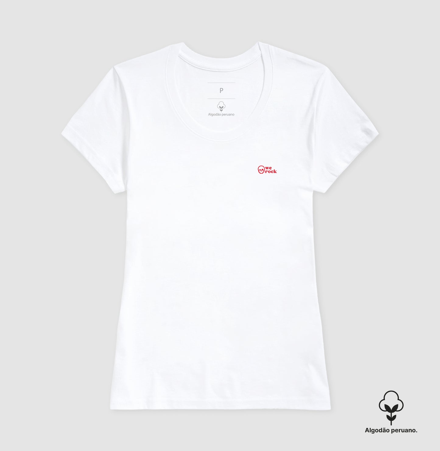 camiseta algodão peruano werock skull red feminina