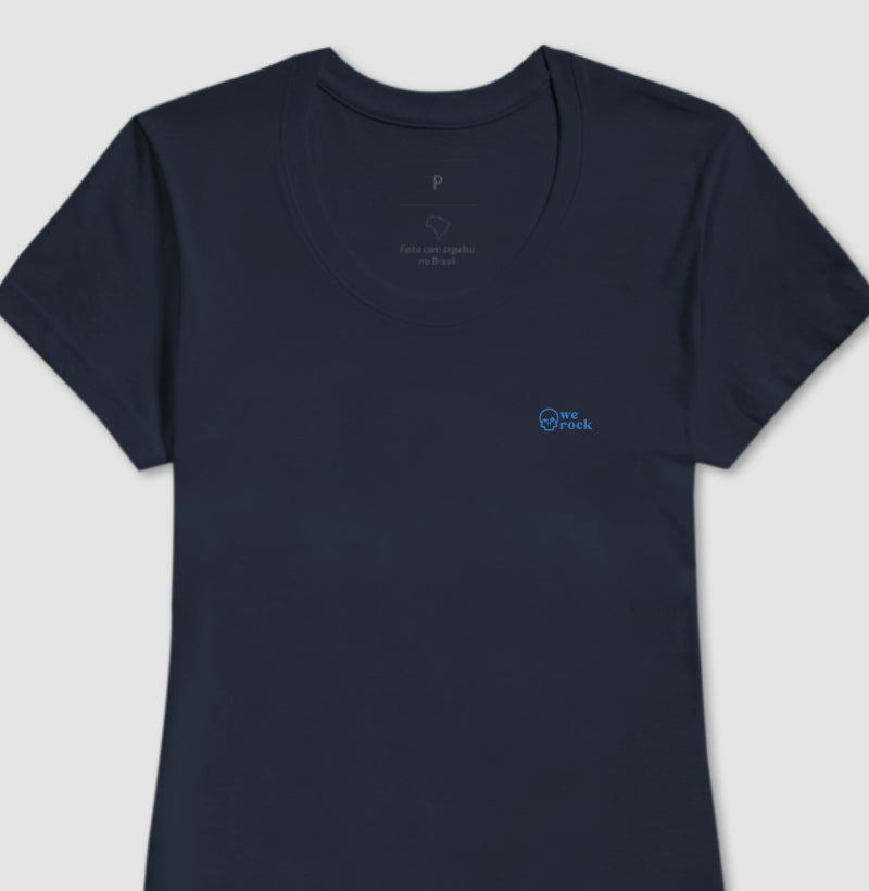 camiseta werock skull blue feminina