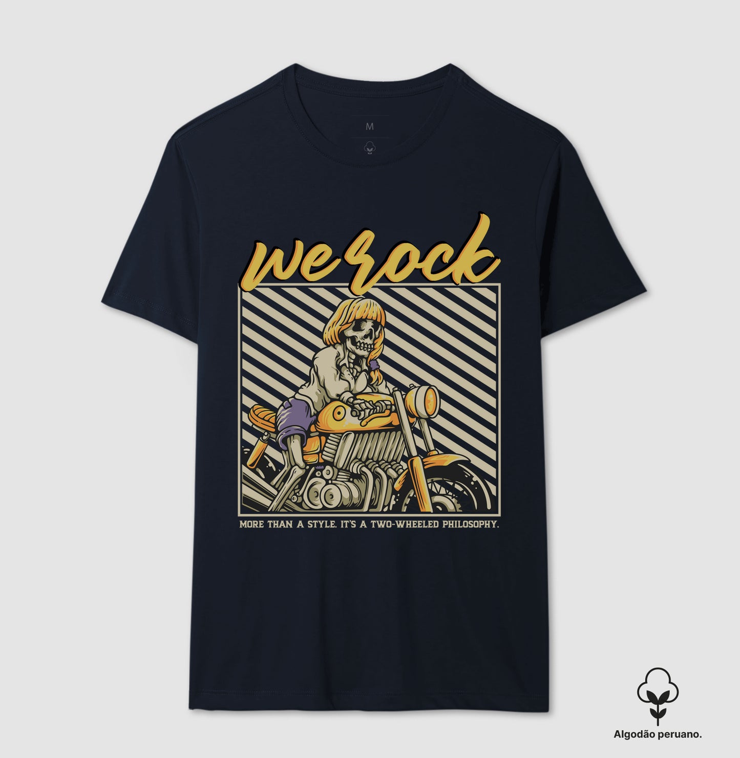 camiseta algodão peruano werock girl motorcycle masculina