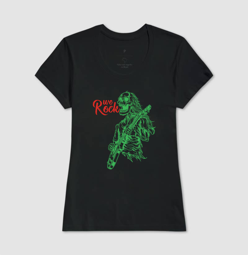 camiseta werock rock skull feminina