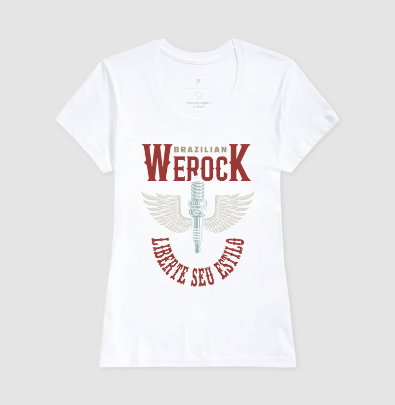camiseta werock motorcycle wings feminino