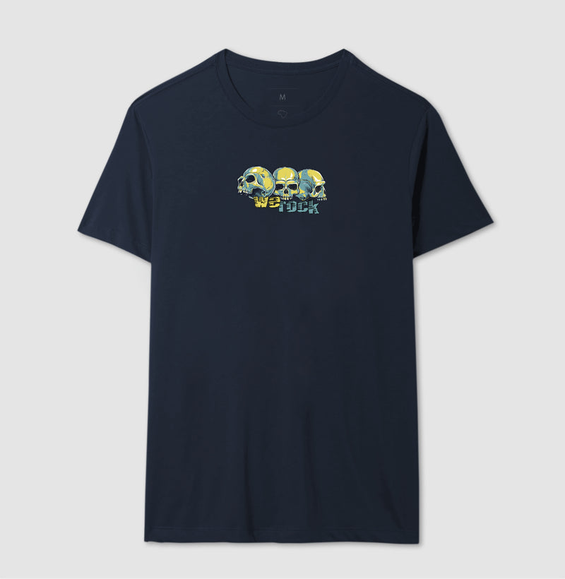 camiseta werock face skulls masculina