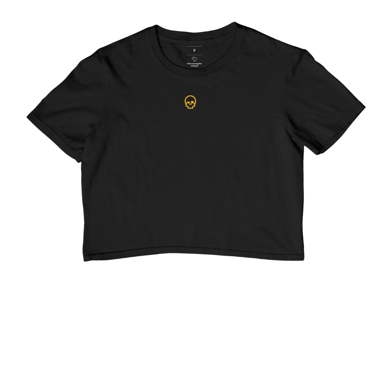 cropped werock skull logo gold