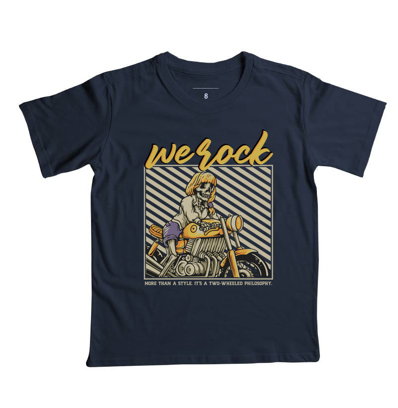 camiseta infantil werock girl motorcycle