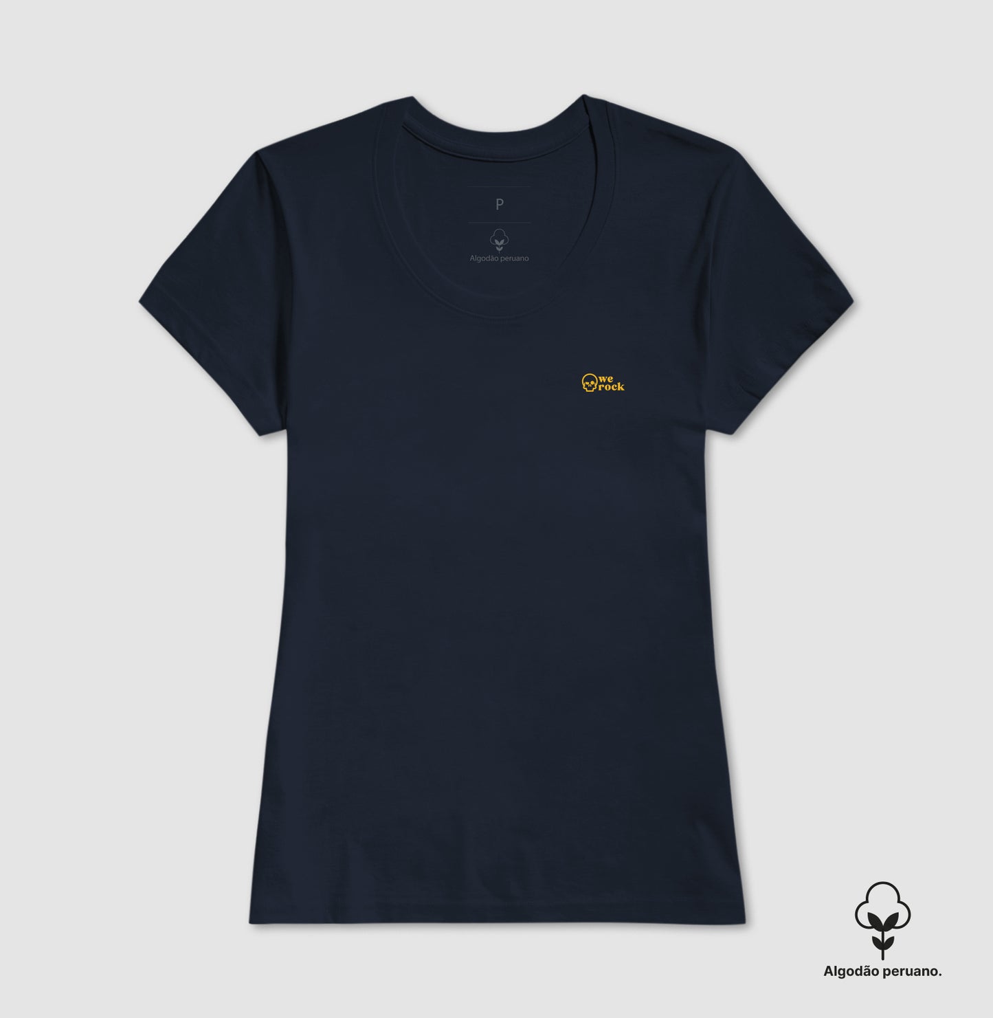 camiseta algodão peruano werock skull gold feminina