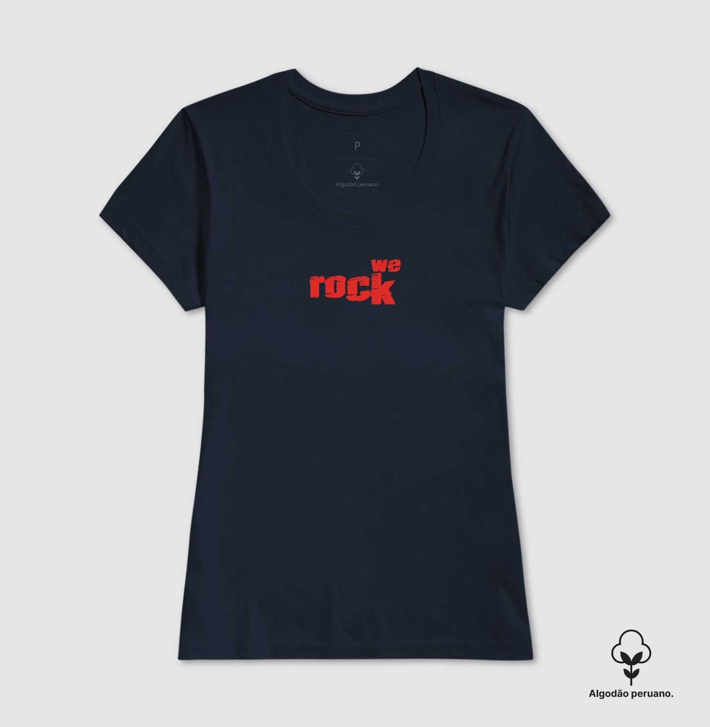 camiseta algodão peruano werock logo rock feminina