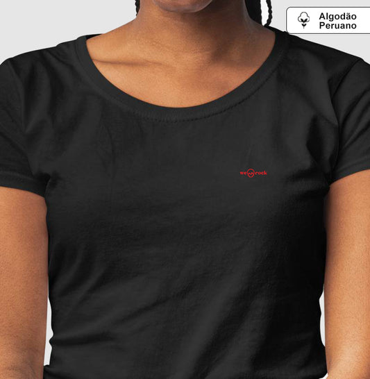 camiseta algodão peruano basic werock logo red feminina