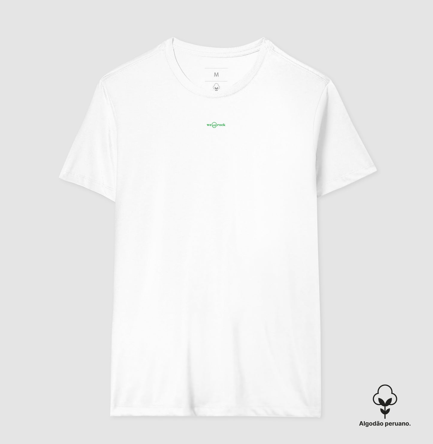 camiseta algodão peruano basic werock logo green masculina