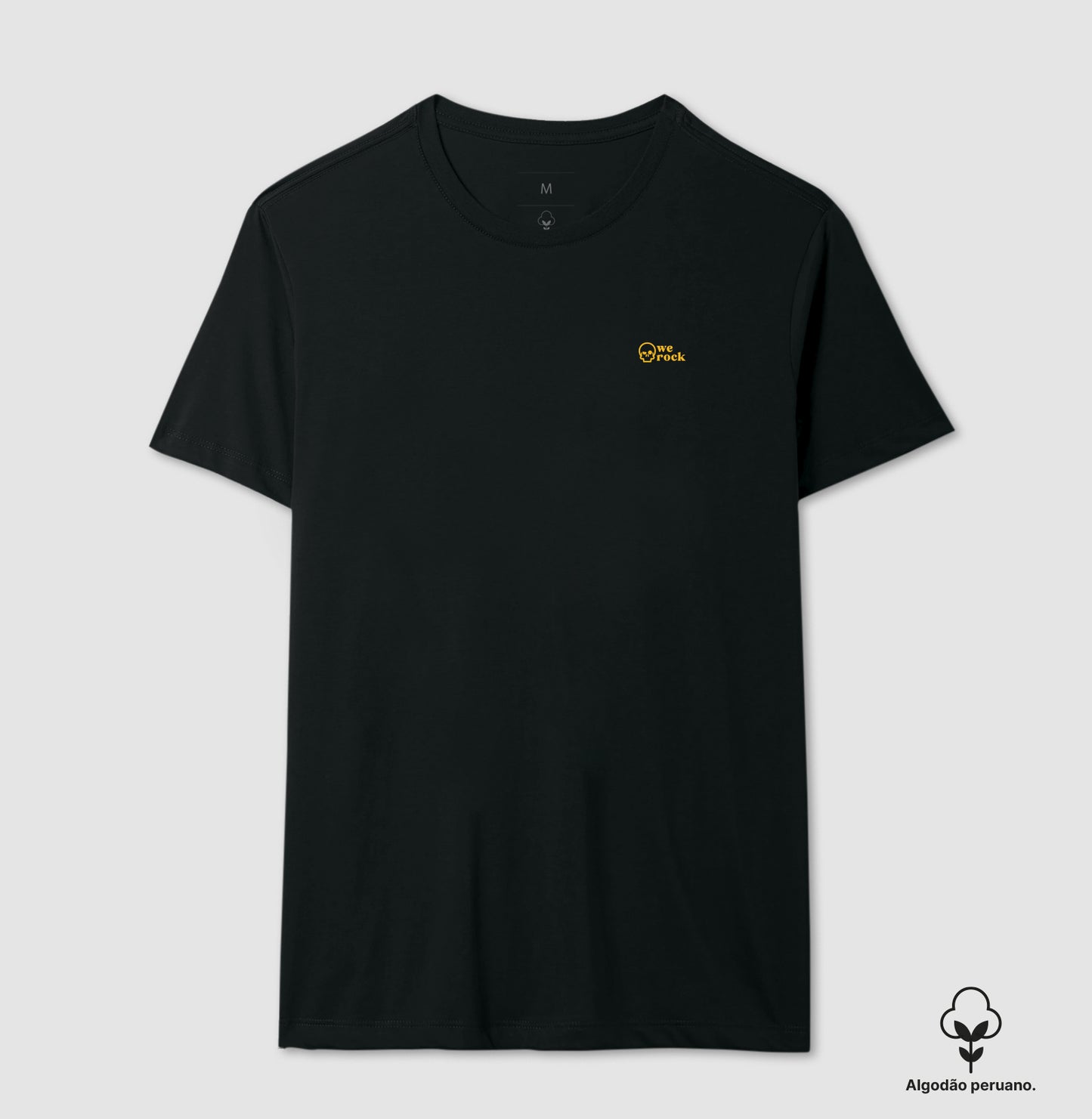 camiseta algodão peruano werock skull gold masculina