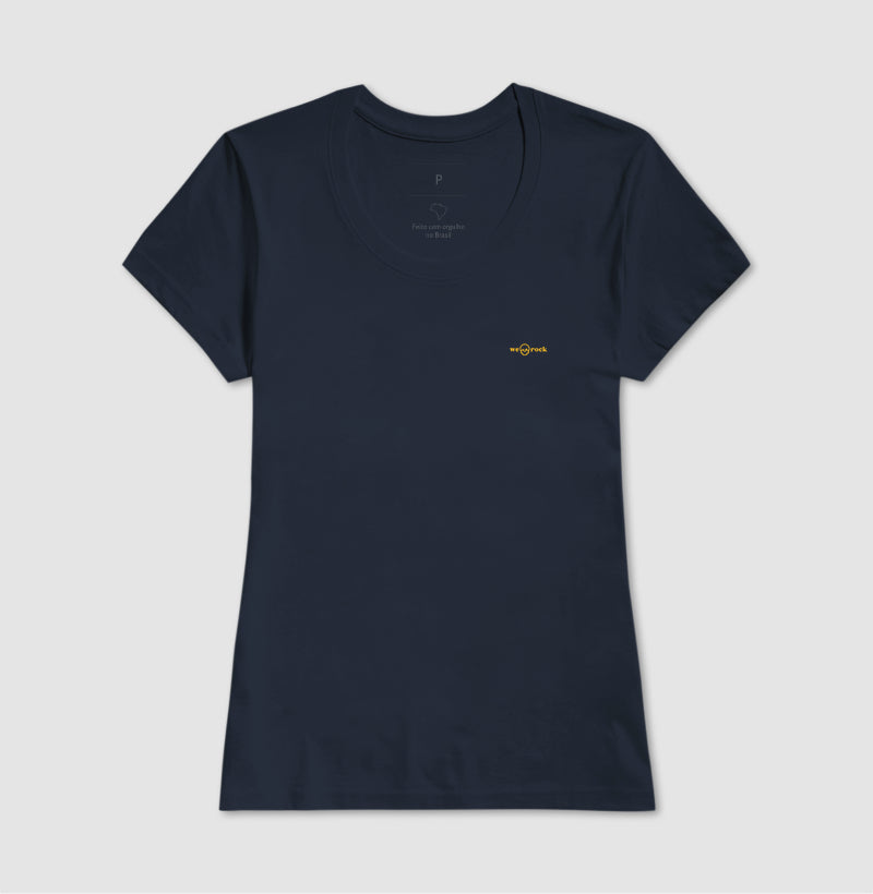 camiseta basic werock logo gold feminina