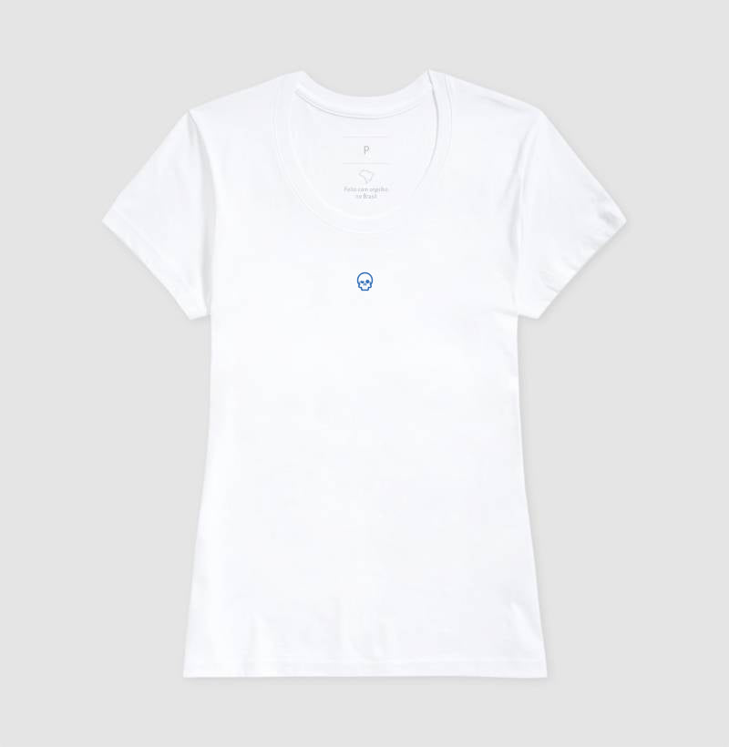 camiseta werock skull logo blue feminina