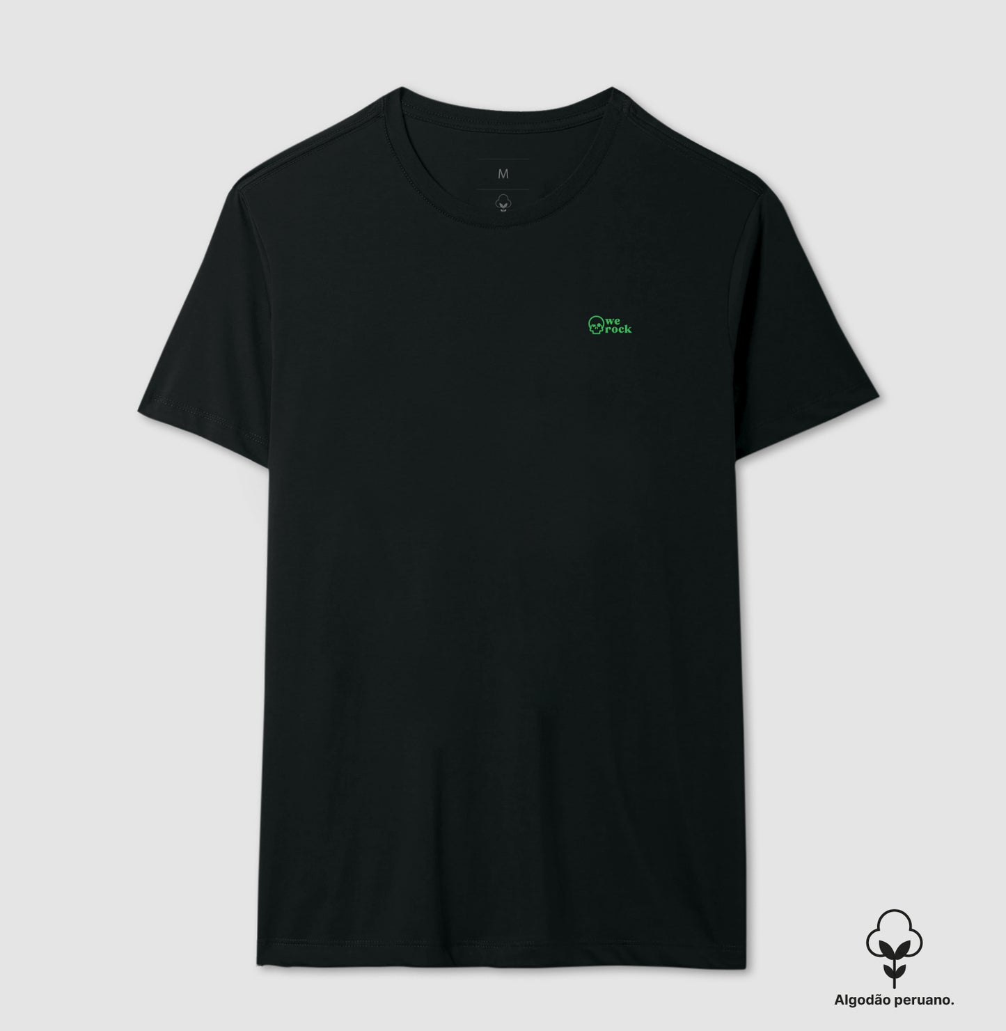 camiseta algodão peruano werock skull green masculina
