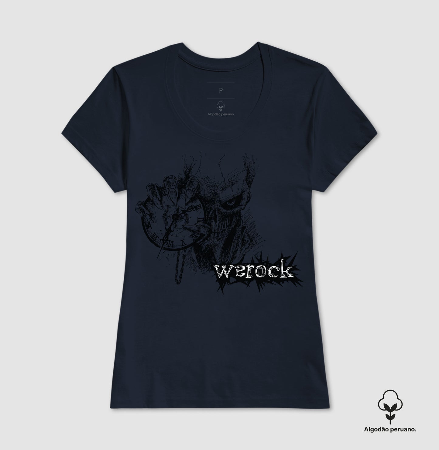 camiseta algodão peruano werock time feminina