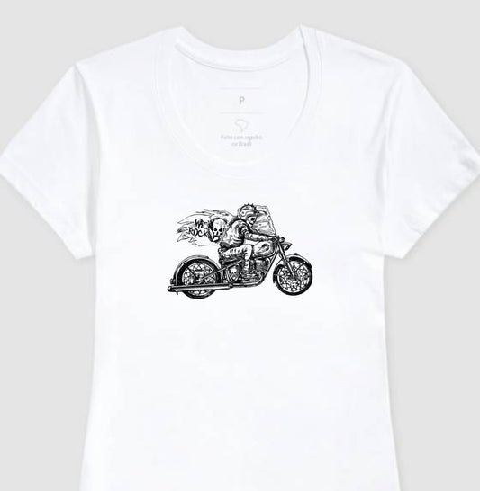 camiseta werock motorcycle ghost feminina