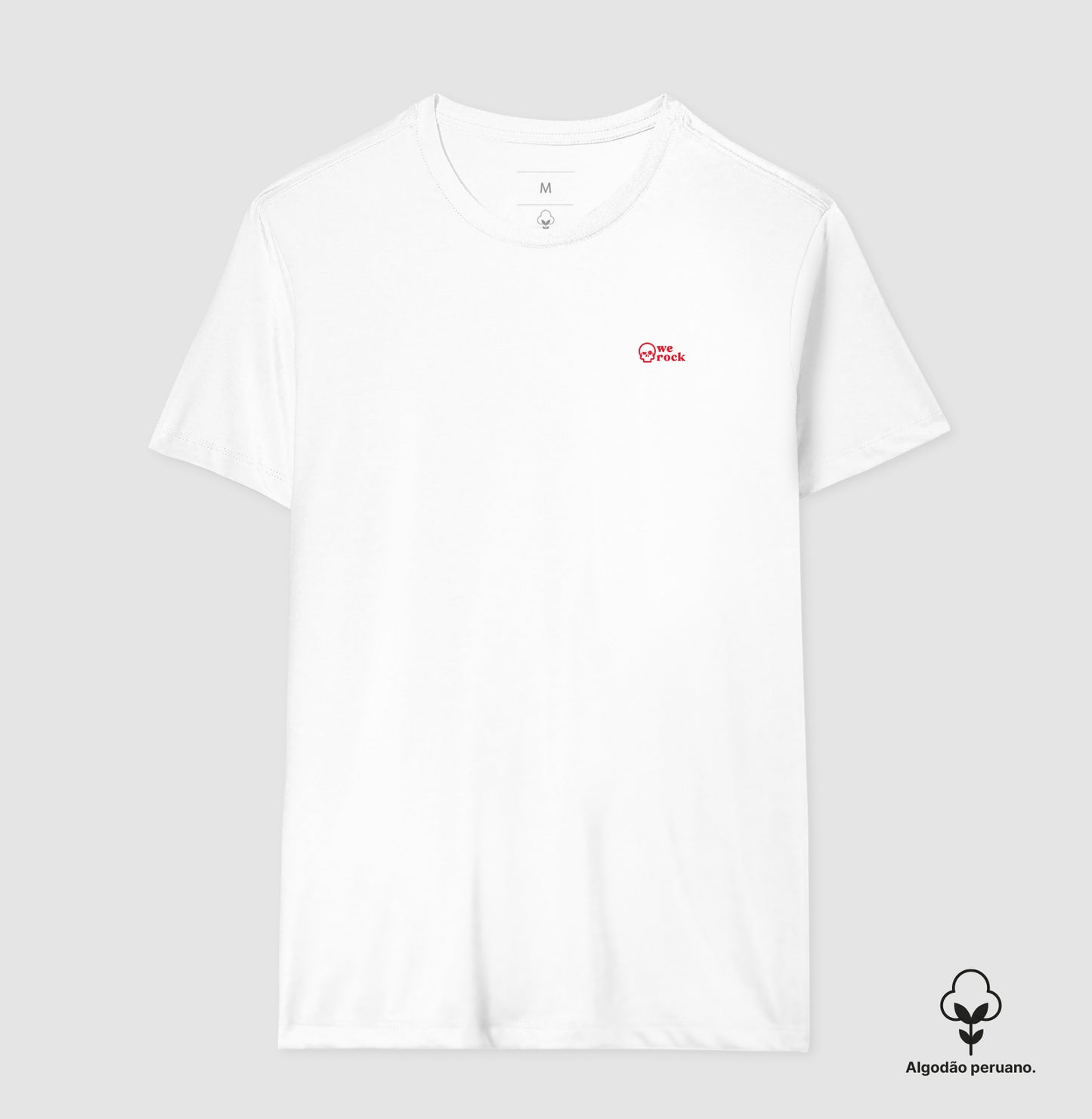 camiseta algodão peruano werock skull red masculina