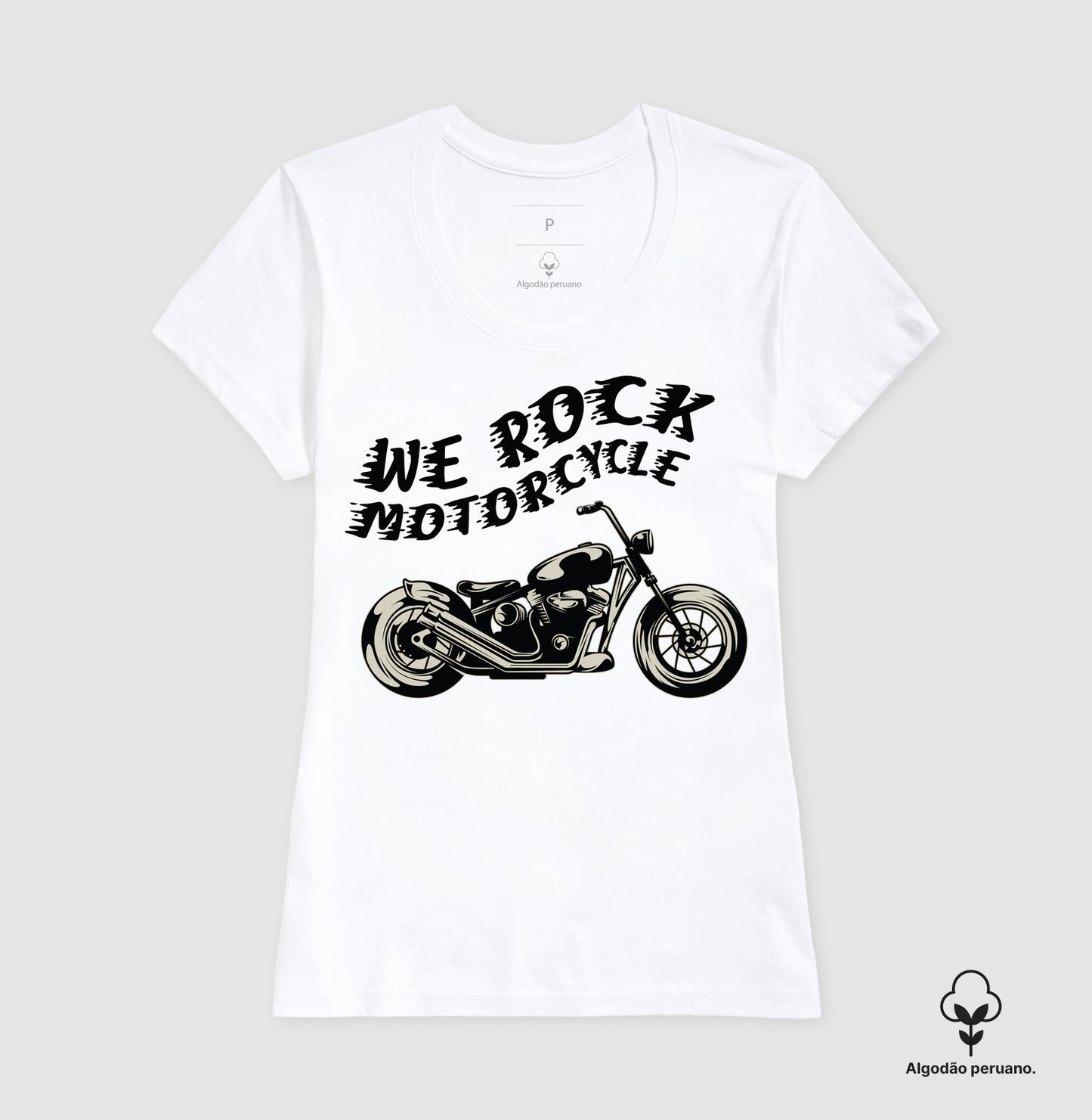 camiseta algodão peruano werock custom motorcycle feminina
