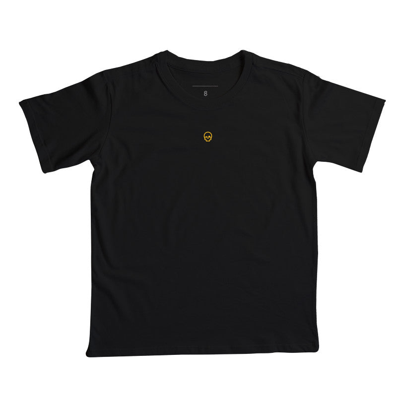 camiseta infantil werock skull logo gold