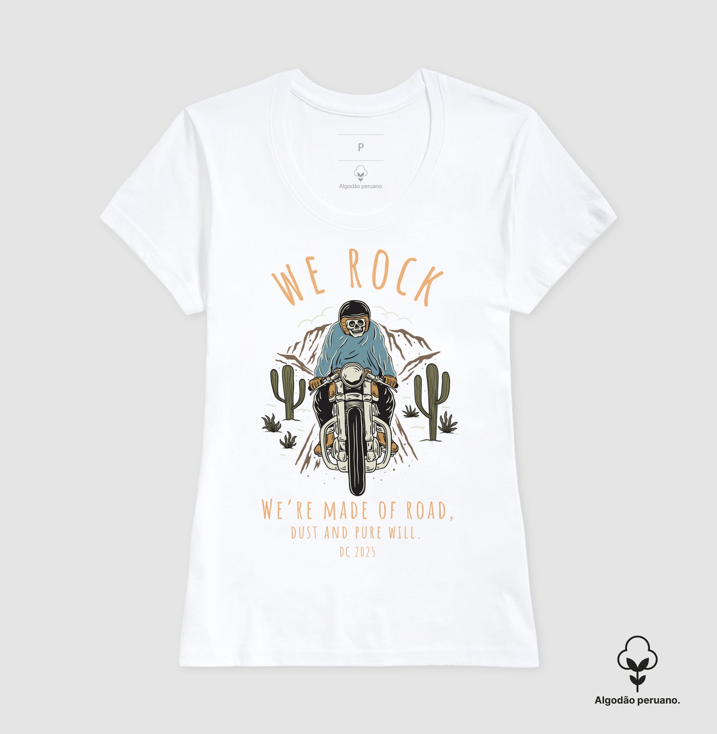 camiseta algodão peruano werock road feminino