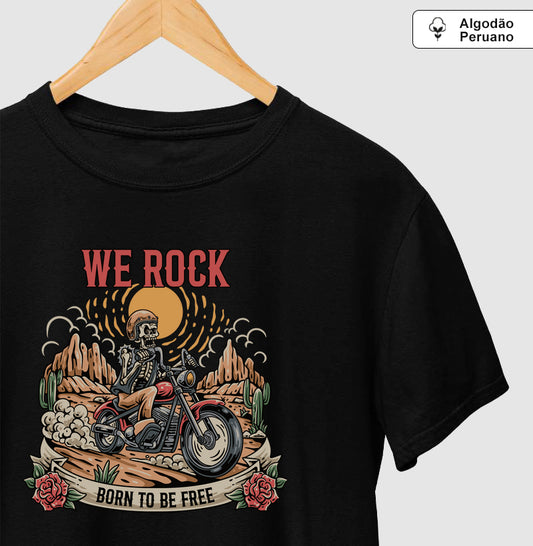 camiseta algodão peruano werock born motorcycle masculina