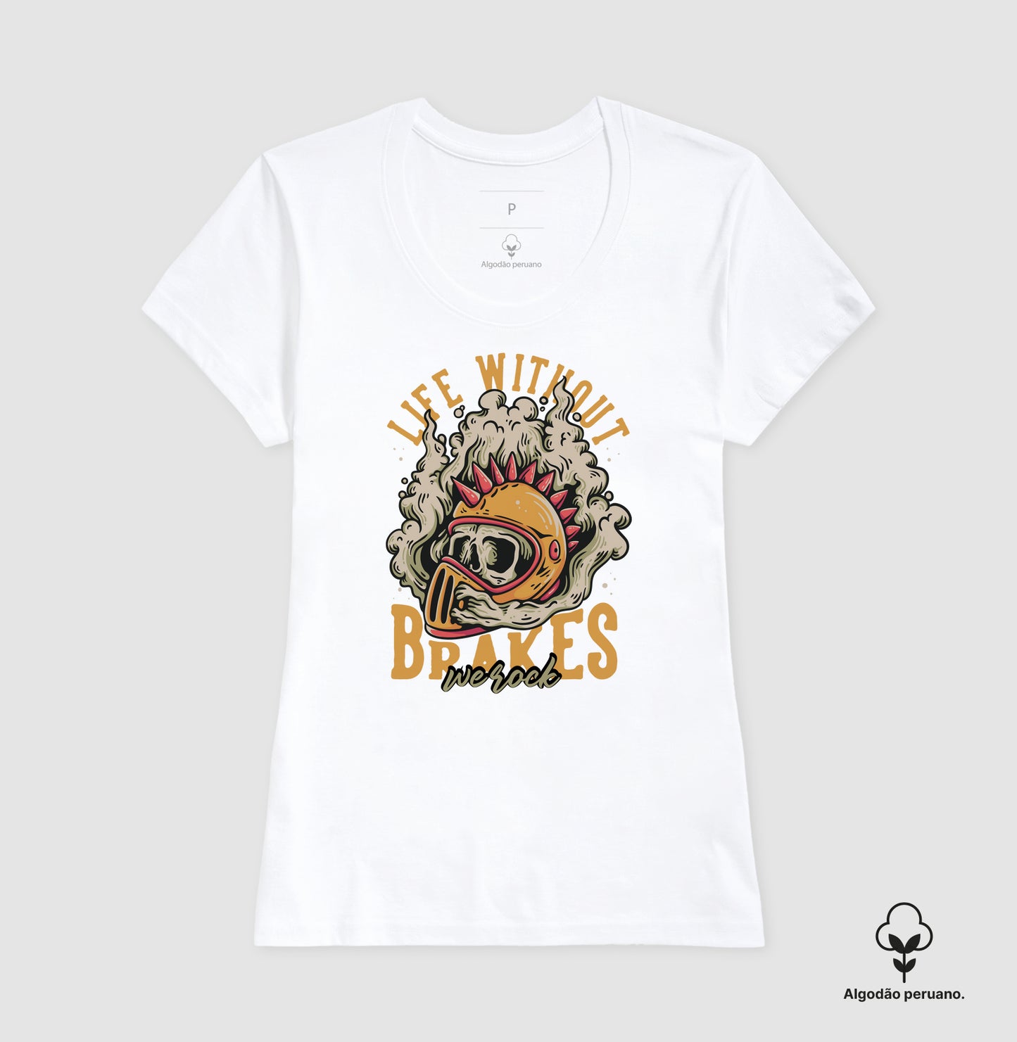 camiseta algodão peruano werock brakes feminina