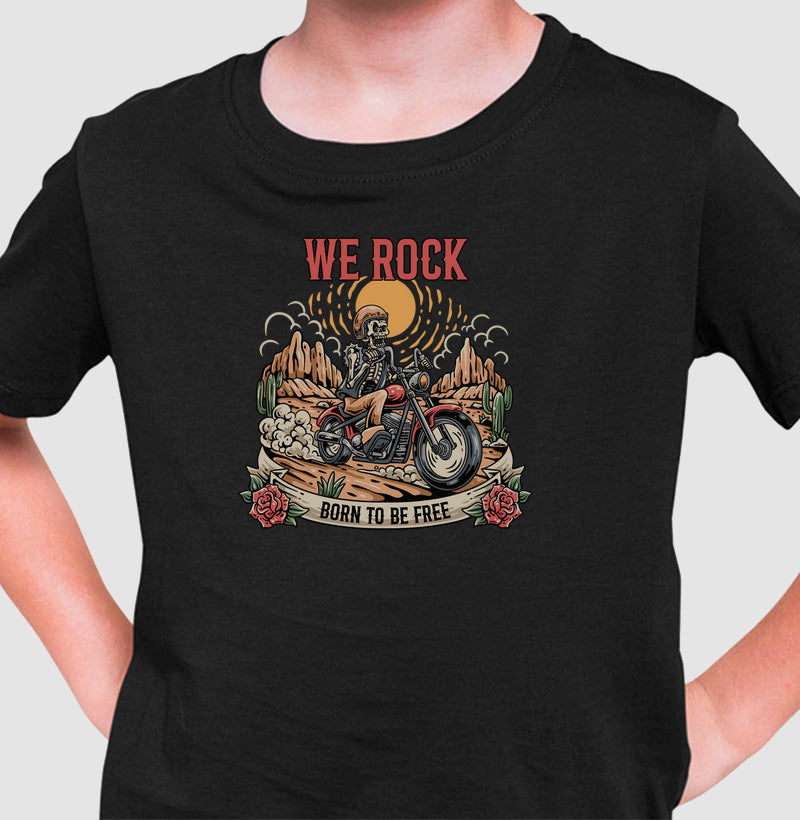 camiseta infantil werock born motorcycle