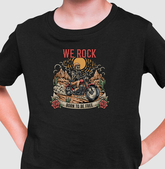 camiseta infantil werock born motorcycle