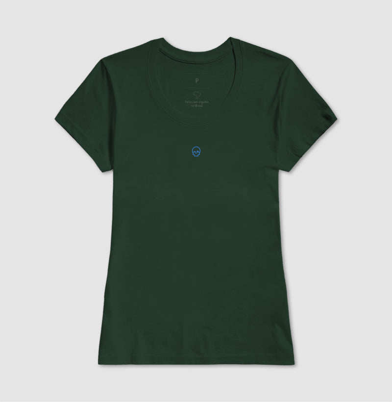 camiseta werock skull logo blue feminina