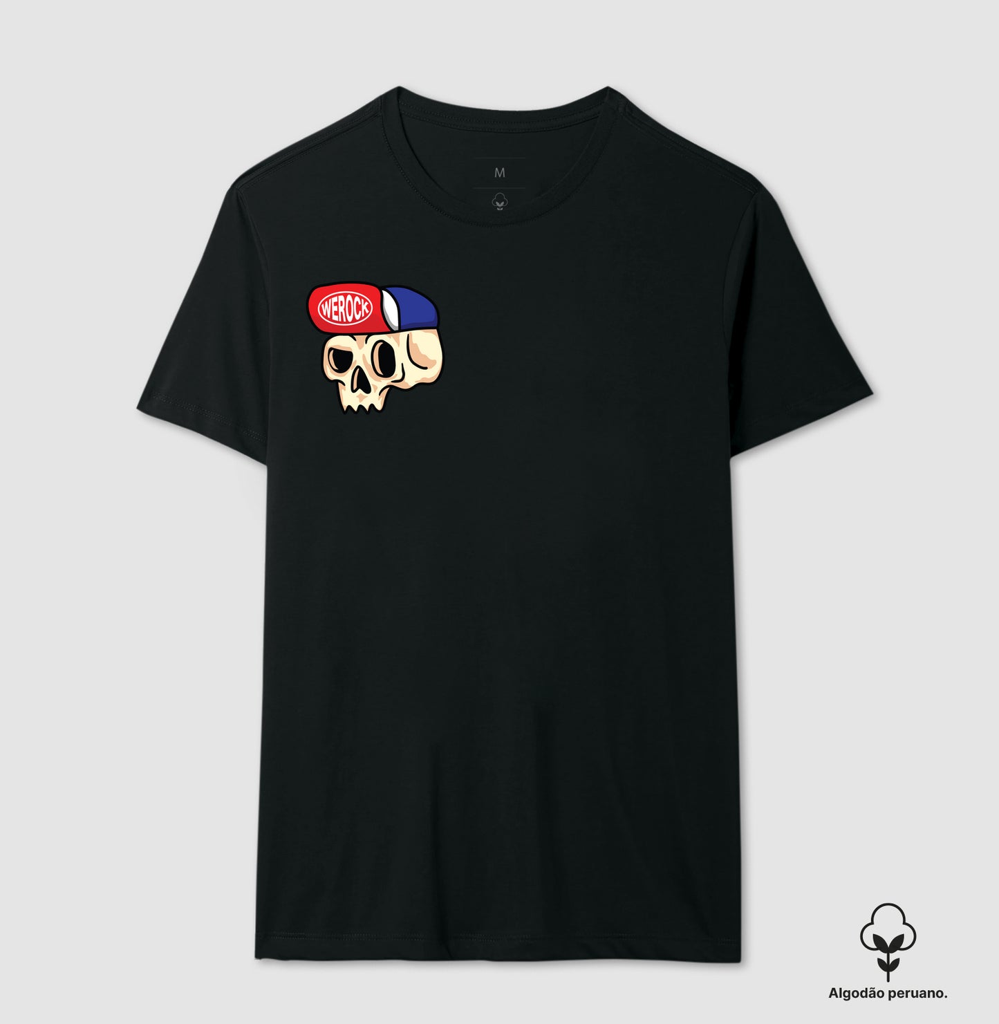 camiseta algodão peruano werock cap masculina