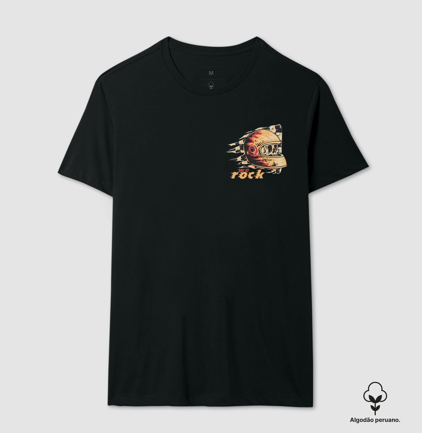 camiseta algodão peruano werock helmet racing feminina