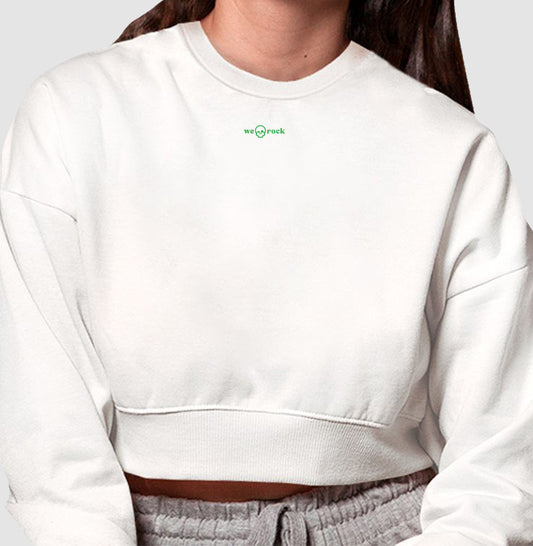 cropped moletom basic werock logo green
