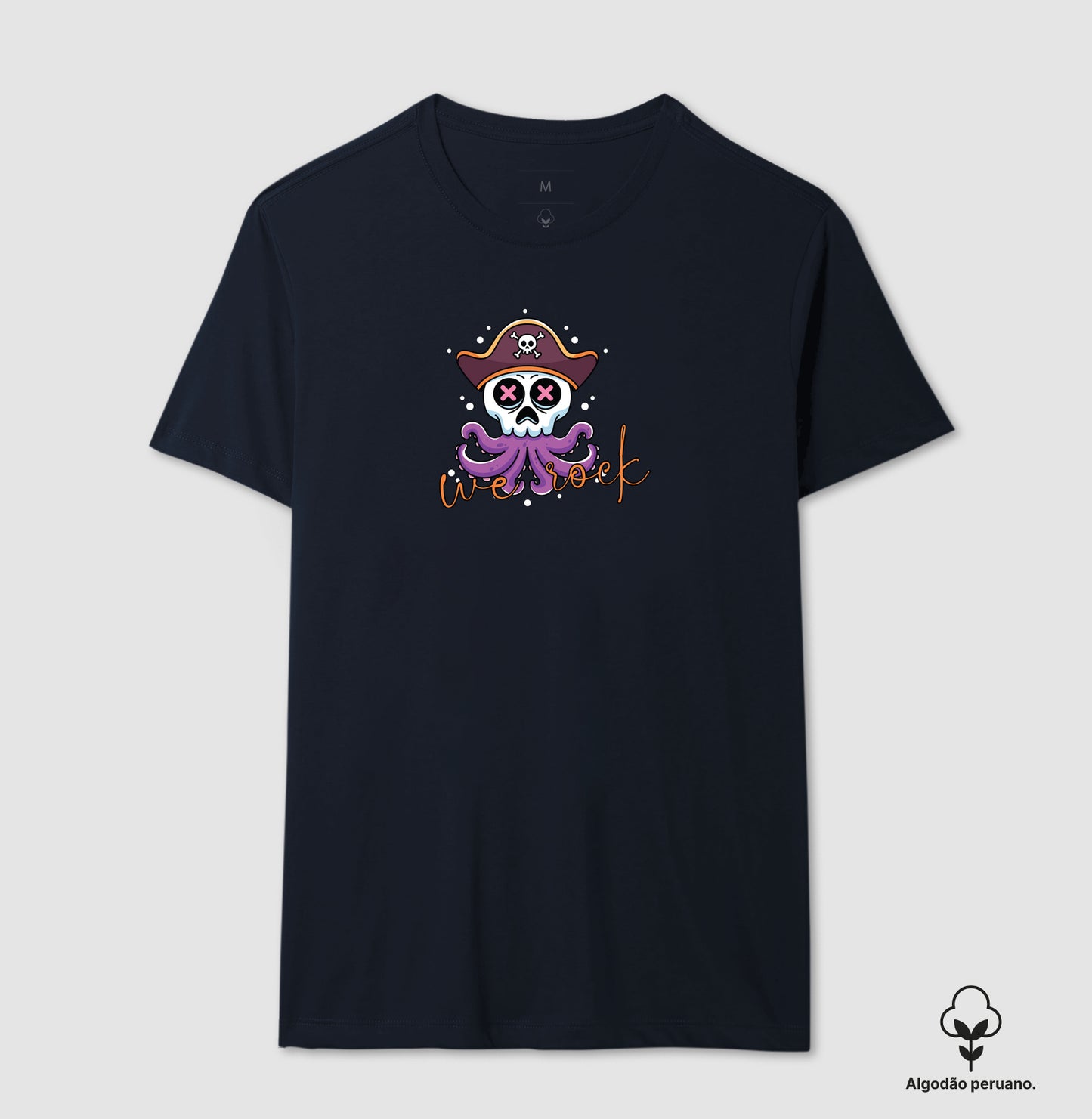 camiseta algodão peruano werock squid masculina