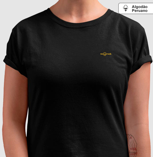camiseta basic werock logo gold feminina