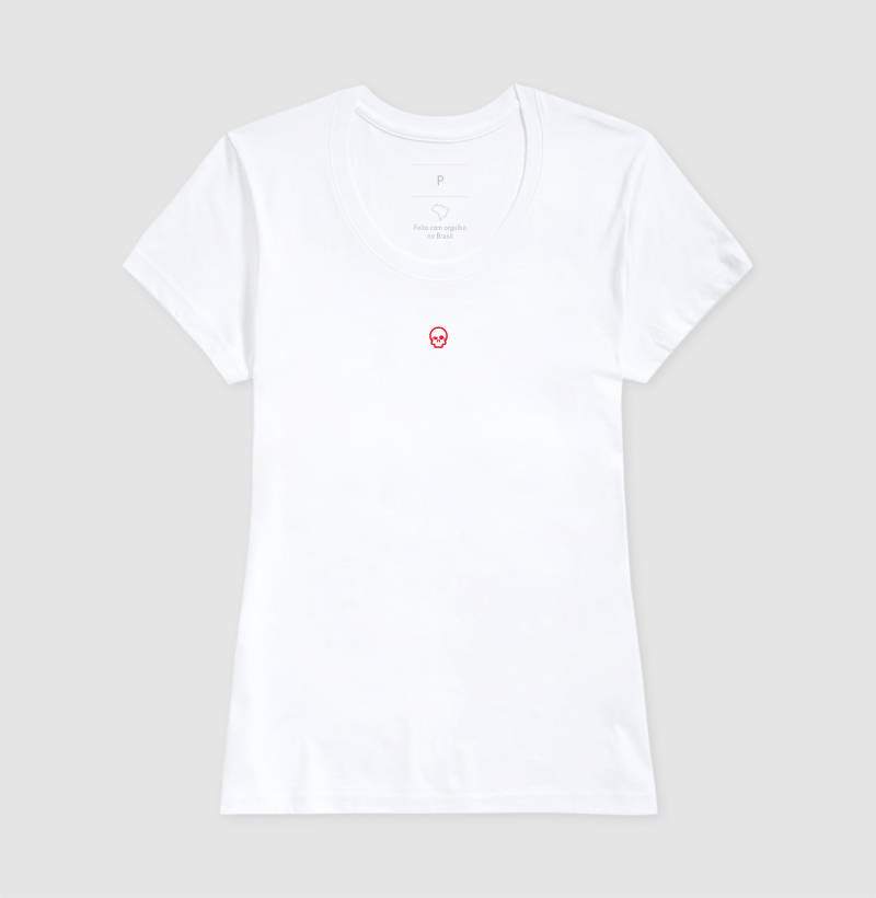 camiseta werock skull logo red feminina