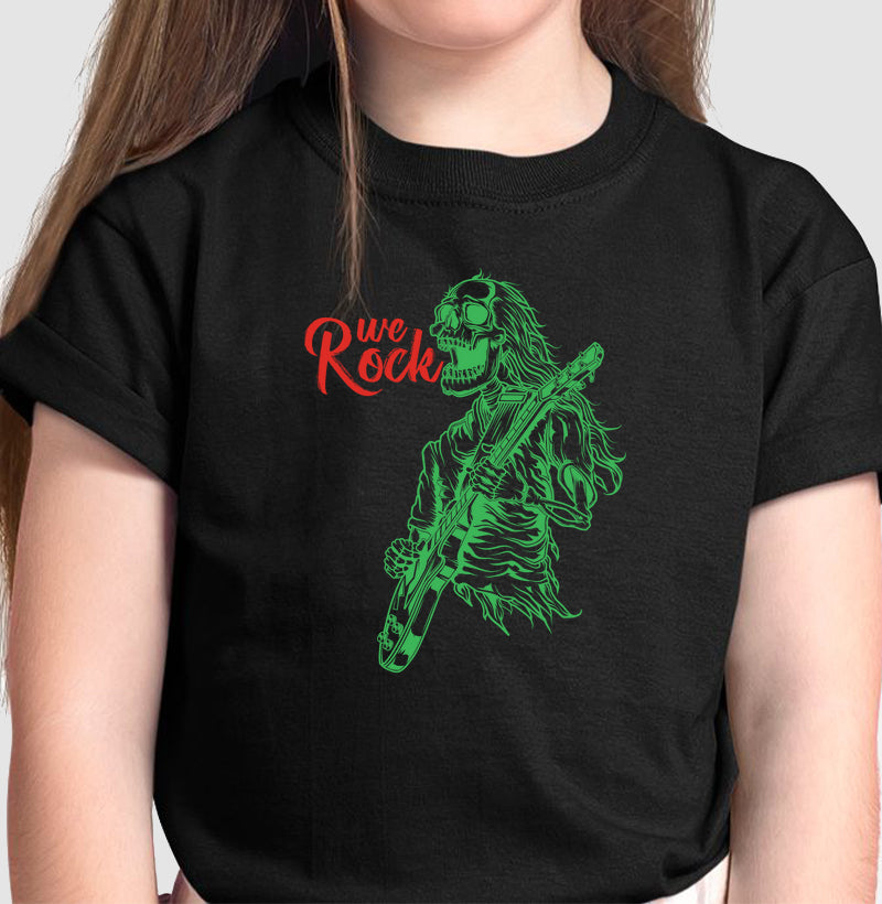camiseta infantil werock rock skull