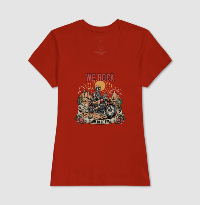 camiseta werock born motorcycle feminino