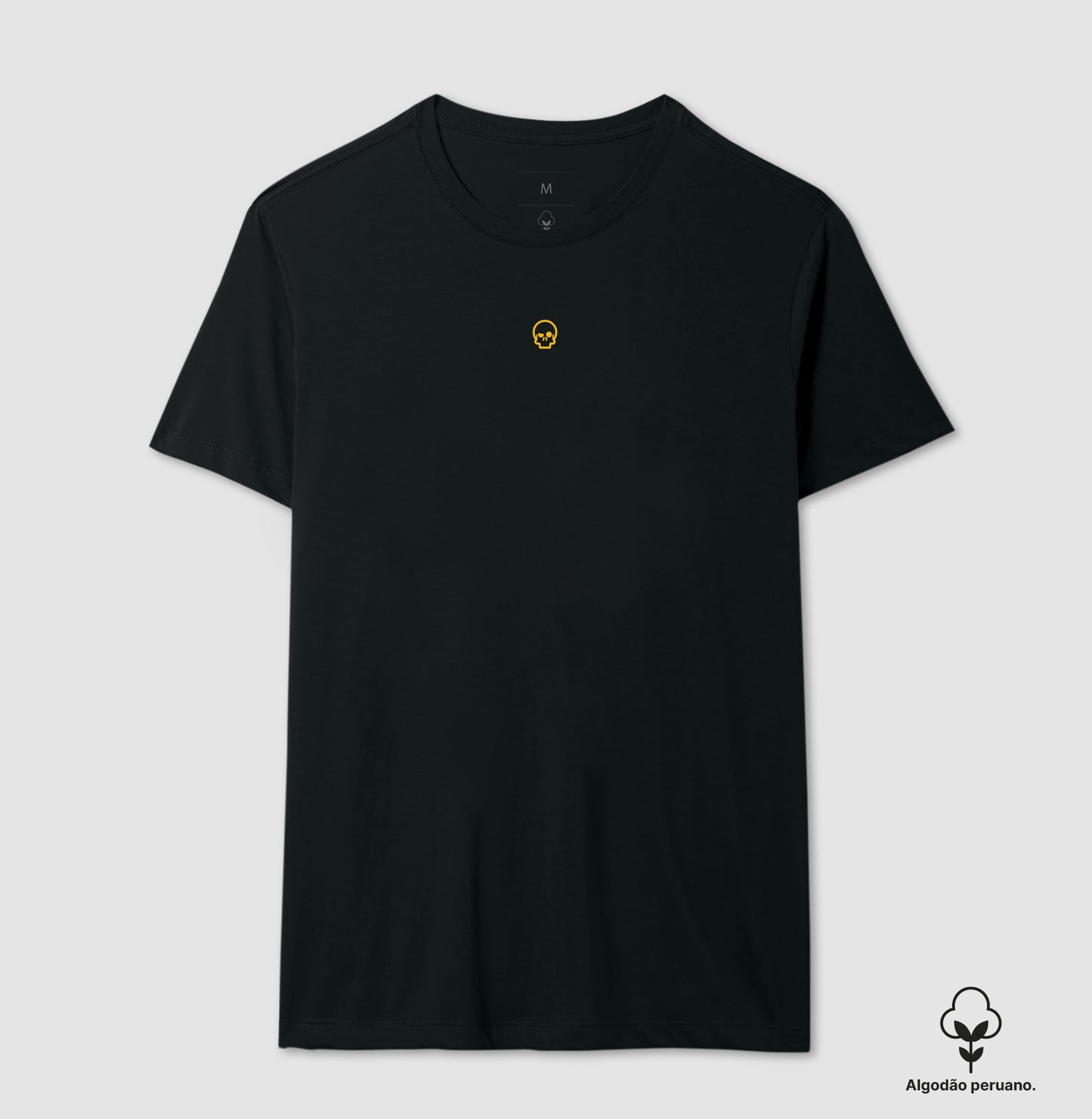 camiseta algodão peruano werock skull logo gold feminina