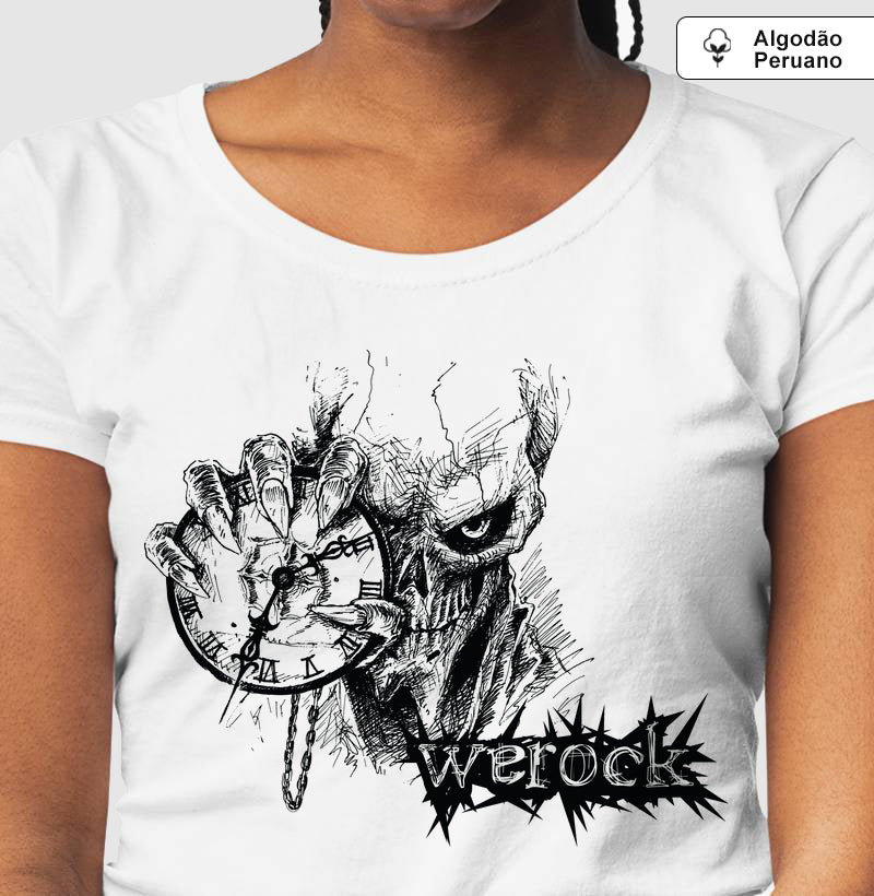 camiseta algodão peruano werock time feminina