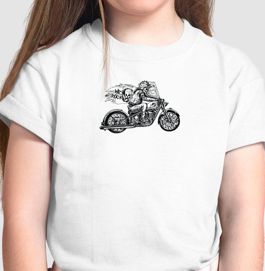camiseta infantil werock motorcycle ghost