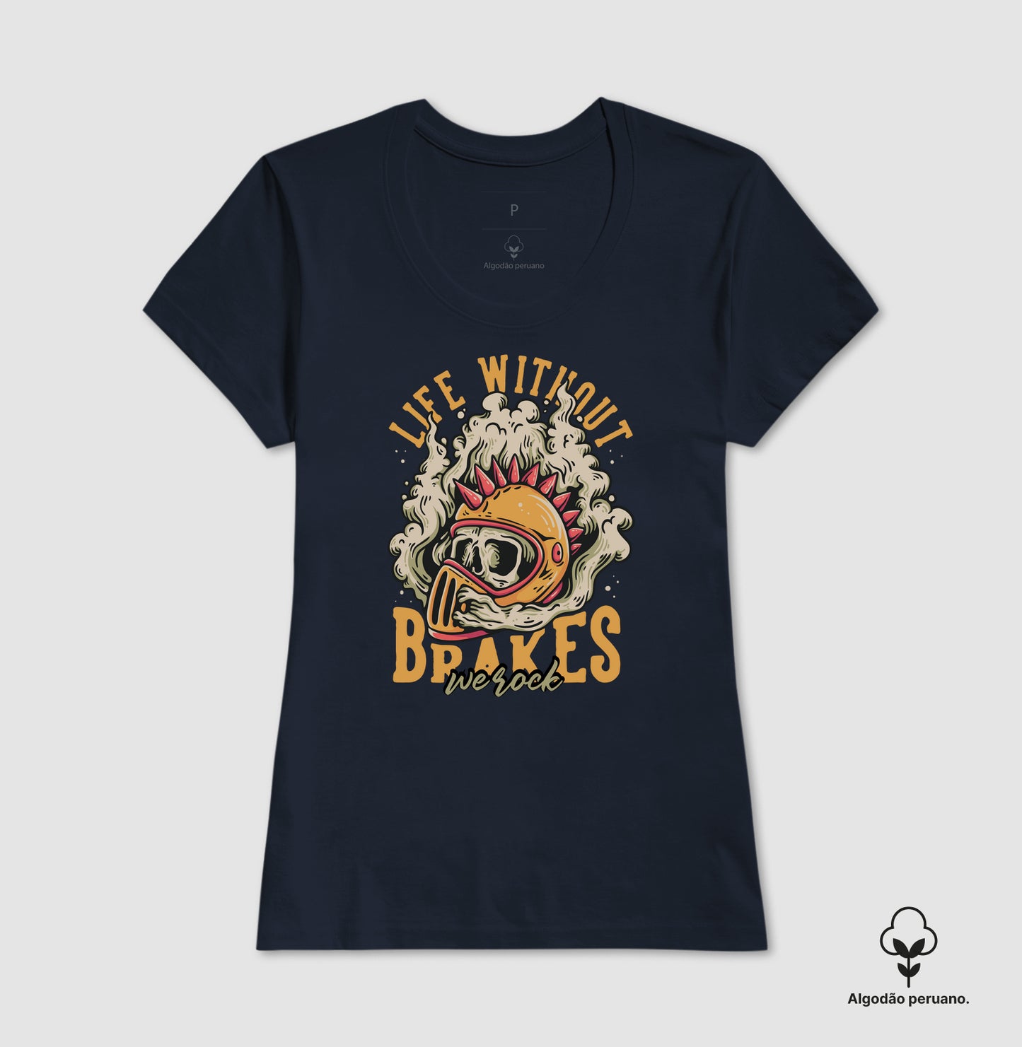 camiseta algodão peruano werock brakes feminina